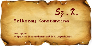 Szikszay Konstantina névjegykártya